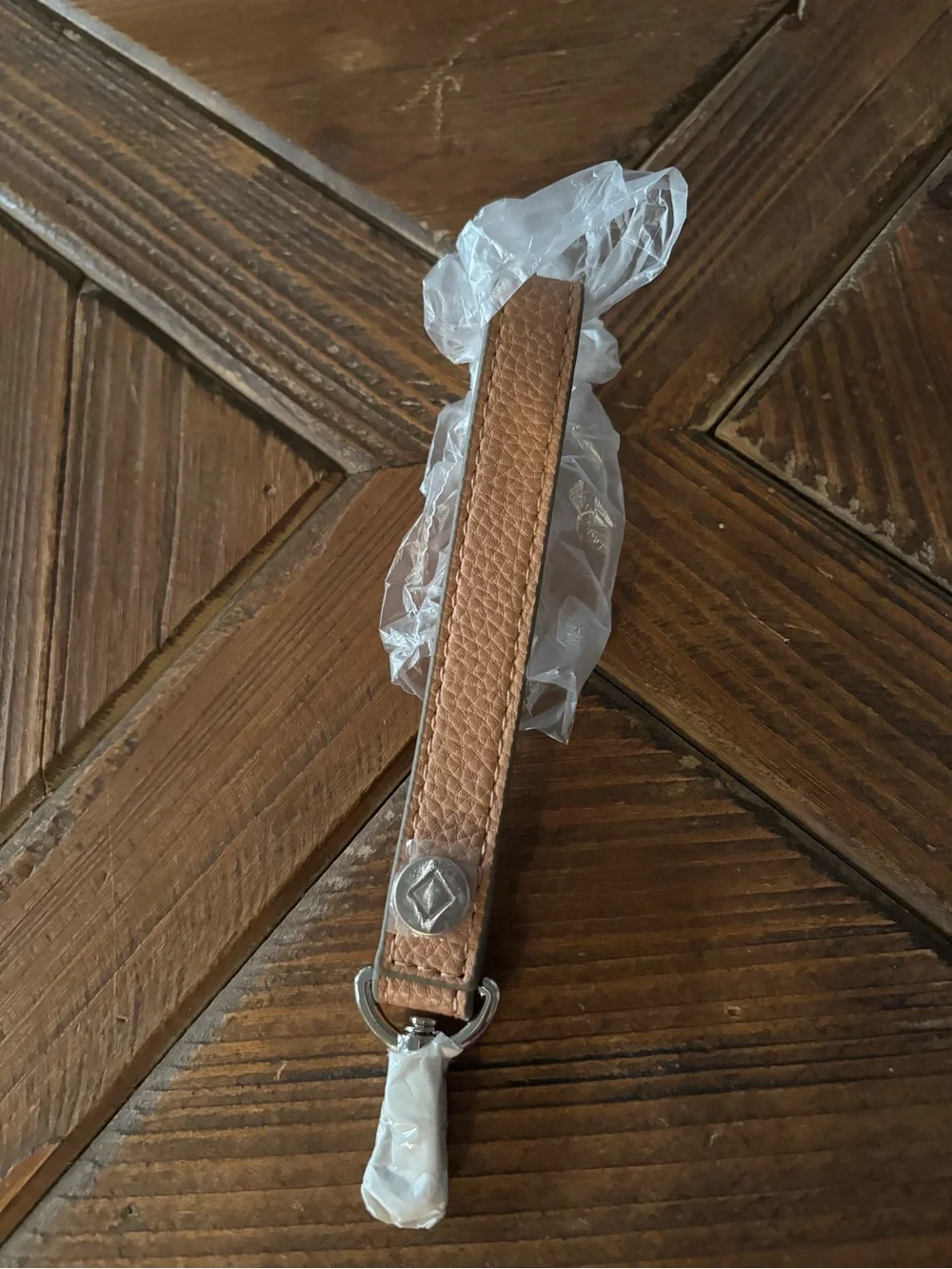 thirty-one Tan Leather Key Strap with Silver Hardware